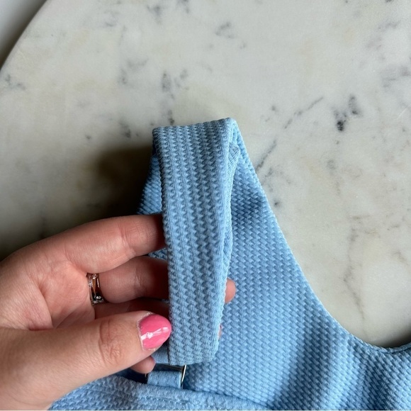 SHEIN Light Blue Textured Bikini Set Size Small - Picture 7 of 15